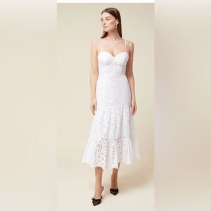 Rachel Parcel Eyelet Midi Dress